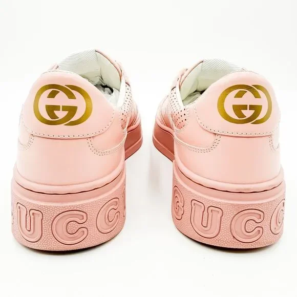 Gucci Jumbo GG Pink Leather Platform Low Top Chunky Sneakers EU 40 US 10 - Picture 4 of 9